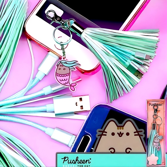NEW Pusheen Bag Charm 3 Cord USB Charging Keychain + Unicorn Pen - Picture 5 of 14